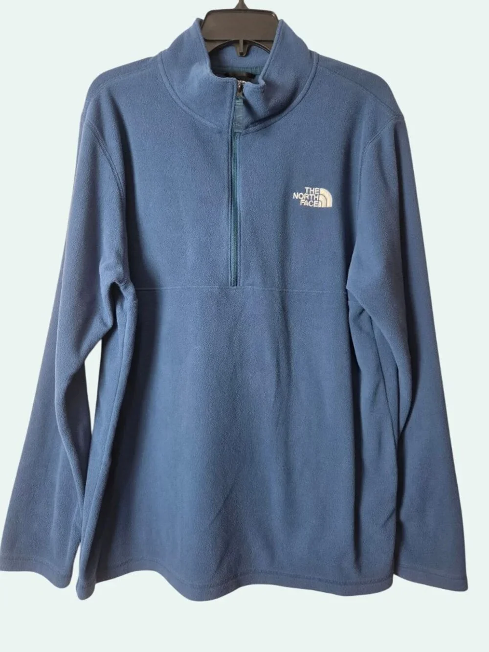 The North Face Mens Blue 1/4 Zip Fleece Pullover Normcore Dad Core Granola Outdo